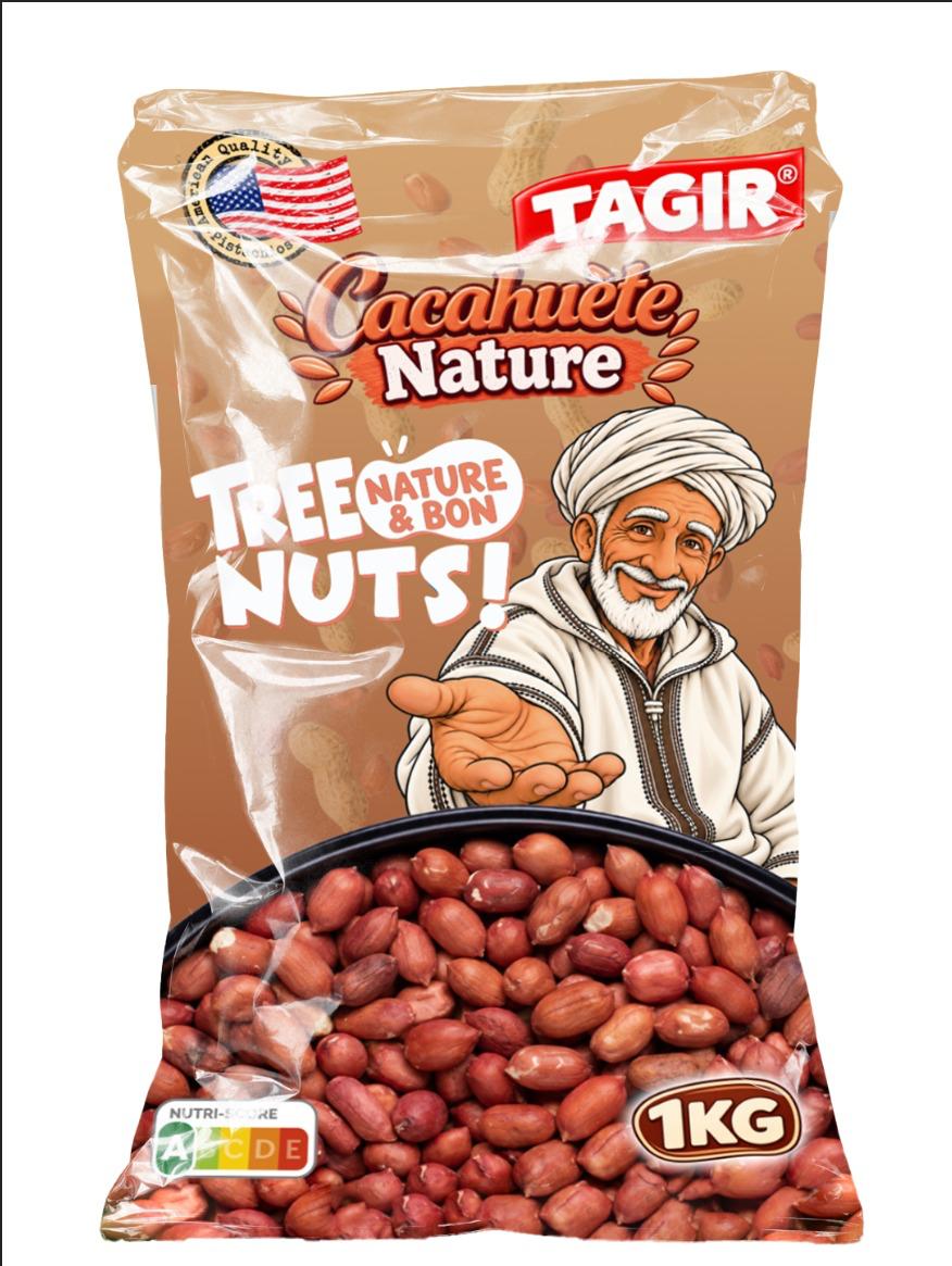 Cacahuètes Brutes Nature (Peau Rouge) — 1 KG